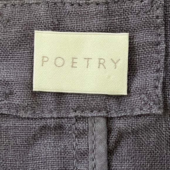 Poetry 100% Linen Blazer Dusky Purple Womens size 12 Spring Summer Casual Artsy - Picture 9 of 13